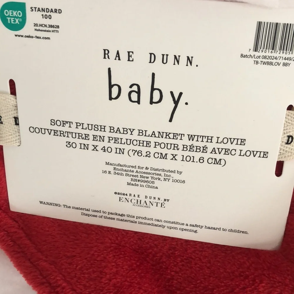 Rae Dunn BABY’S 1st CHRISTMAS Plush Blanket with Lovie